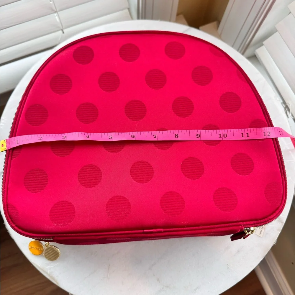 Estée Lauder Red Makeup Pouch Train Case with Gold Charm